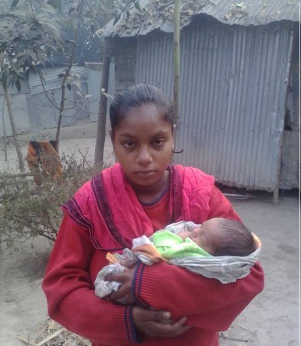 A 13 year old in rural Girl gives birth to baby of rapist.
